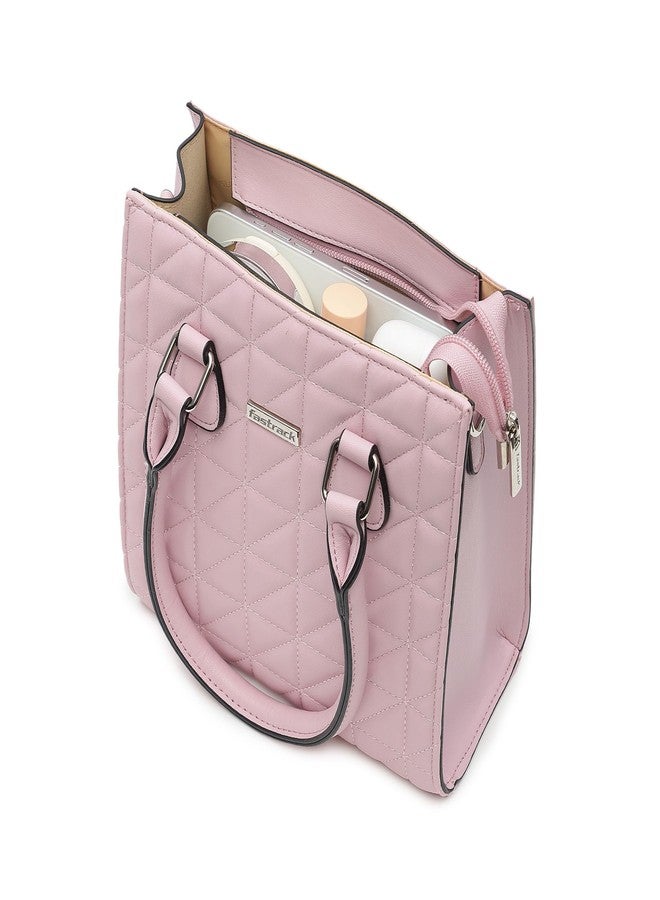 Fastrack Quilted Satchel | Faux-Leather Women’s satchl | Satchel bag with Detachable Sling & Utility Pockets - Image 2